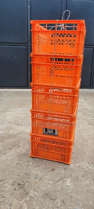 Orange Plastic Crates for Groceries