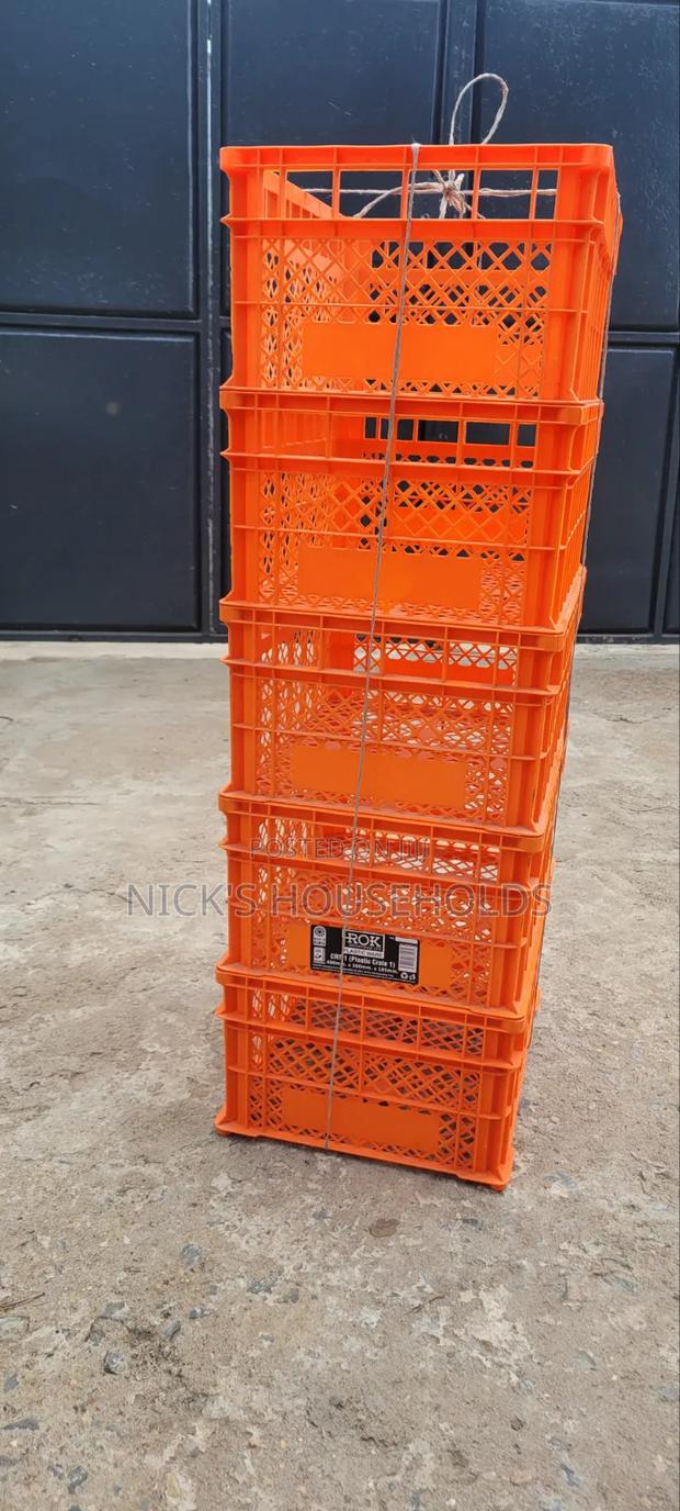 Orange Plastic Crates for Groceries