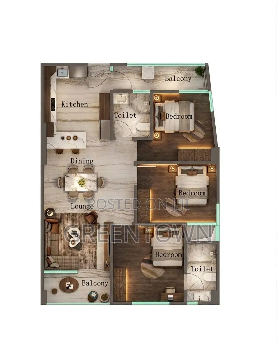 3bdrm Apartment in Kilimani Nairobi, Hurlingham for sale