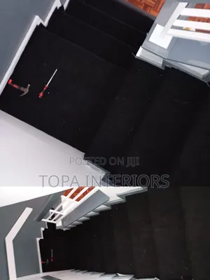 Black Stairs Carpet Wall to Wall Flooring Installation