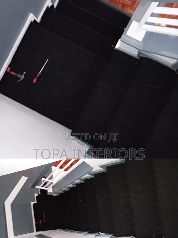 Black Stairs Carpet Wall to Wall Flooring Installation