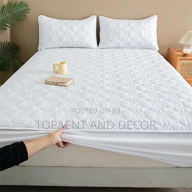 Milky White Waterproof Mattress Protector - main view