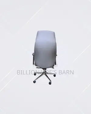 Heavy Duty Grey Executive Leather Office Chair High Back Chrome Base