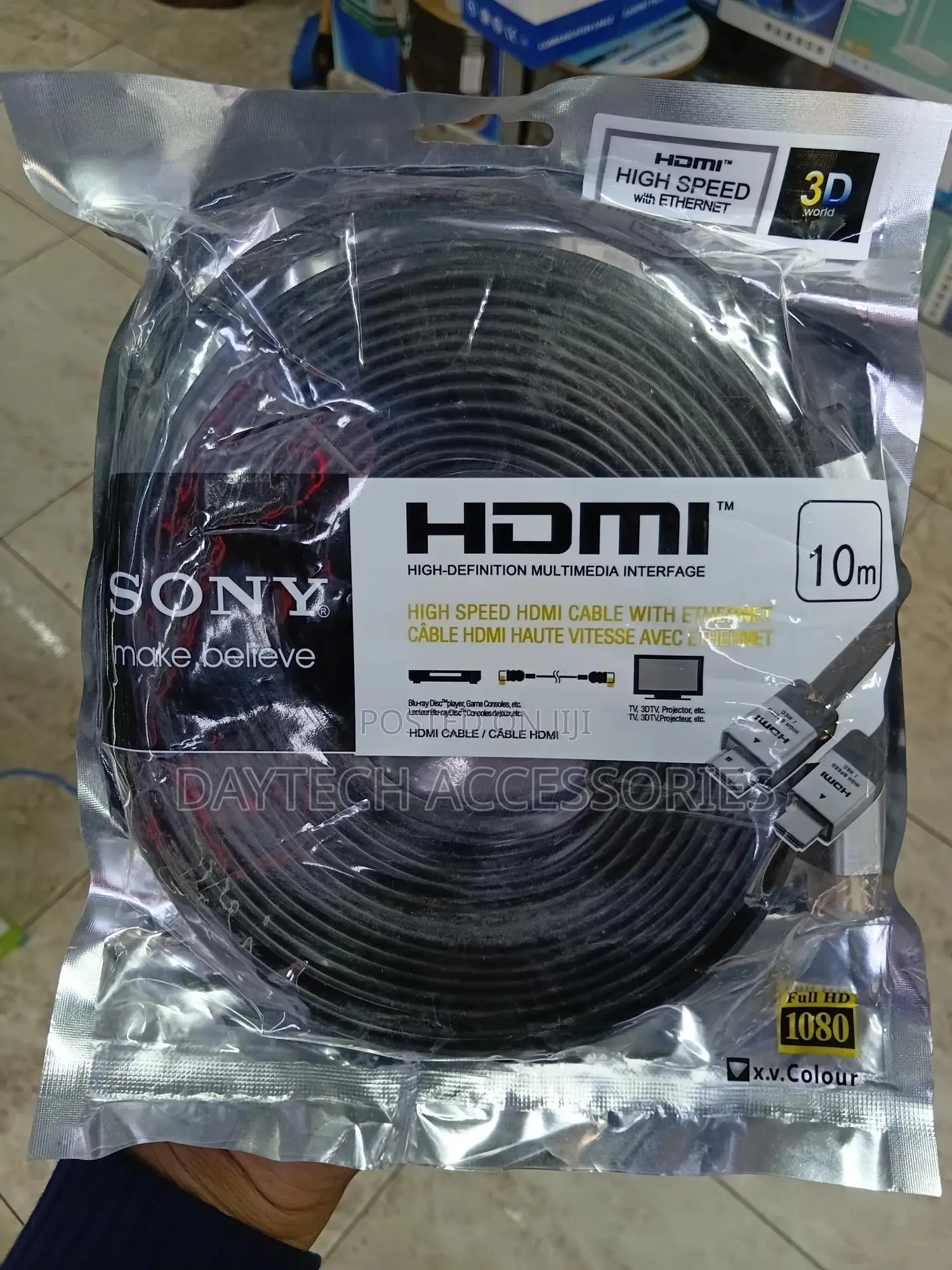 Sony High Speed Flat Hdmi Cable 10 Meter (Black)