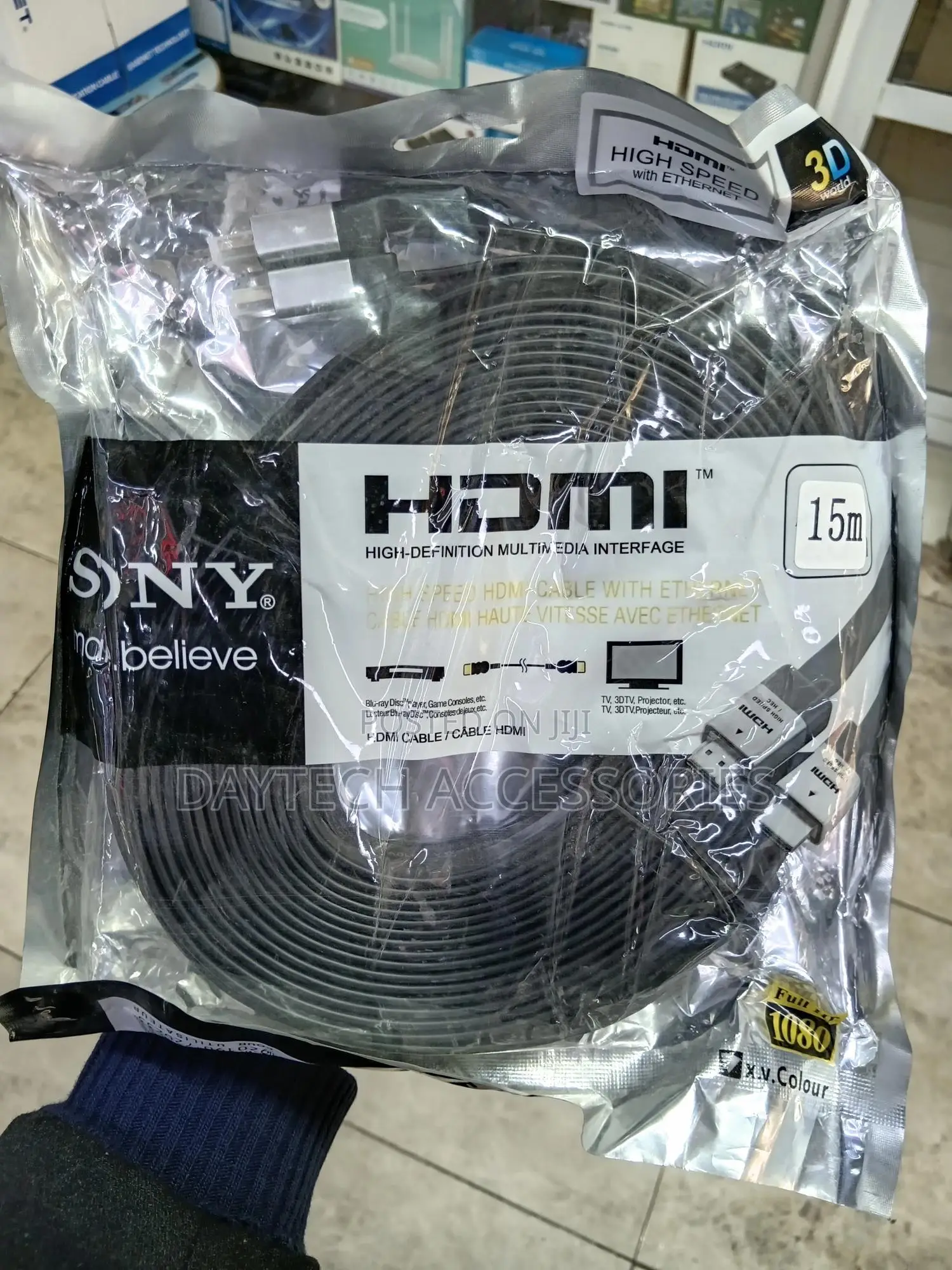 Sony Flat Hdmi to Hdmi High Speed Cable 15 Meters.
