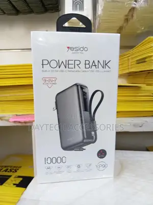 This Is a Yesido Yp90 10000mah Power Bank With Built-in Cables.