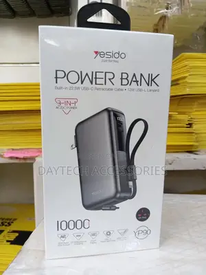 This Is a Yesido Yp90 10000mah Power Bank With Built-in Cables.