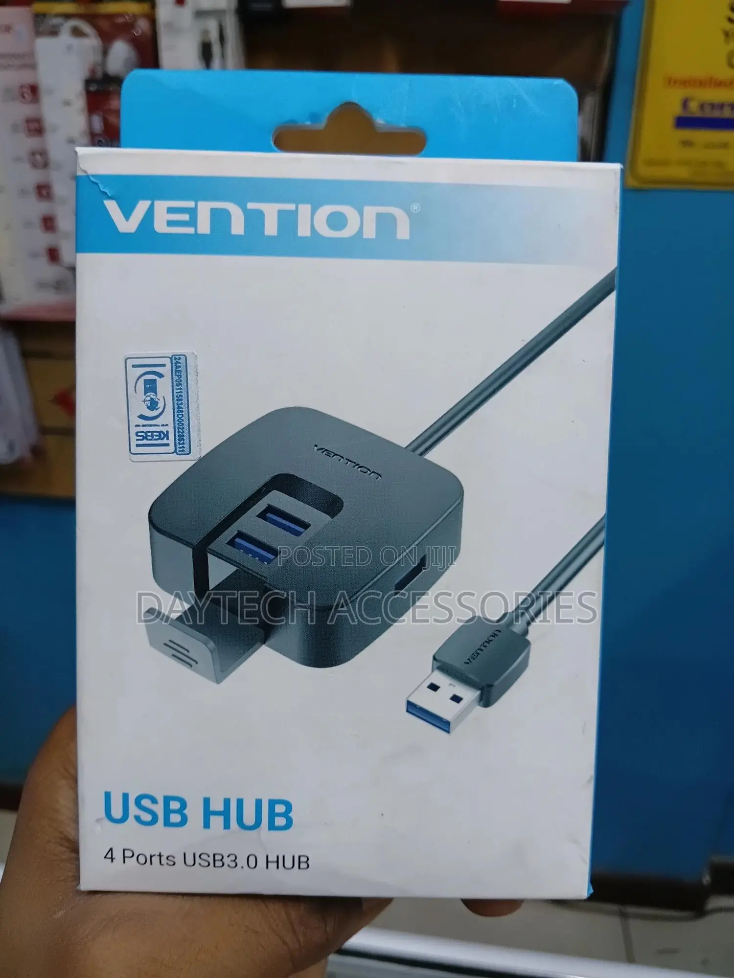 This Is a Vention 4-Port Usb 3.0 Hub in Black.