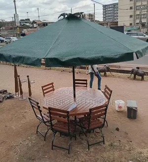 Metz Six Seater Garden Outdoor Umbrella Shades of Six Chairs