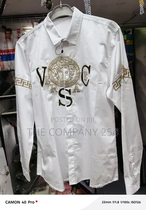 Quality Long Sleeved Designer Versace Cotton Silk Shirts