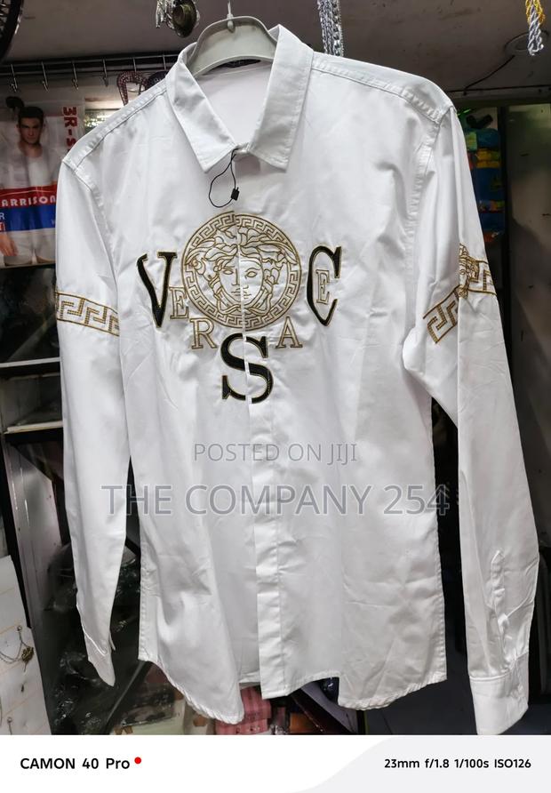 Quality Long Sleeved Designer Versace Cotton Silk Shirts