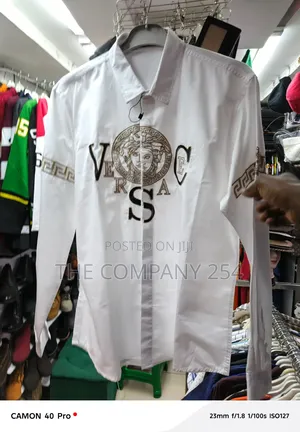 Quality Long Sleeved Designer Versace Cotton Silk Shirts