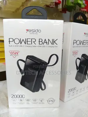 Yesido Yp97 20000mah Power Banks With 65w Fast Charging Capabilities.