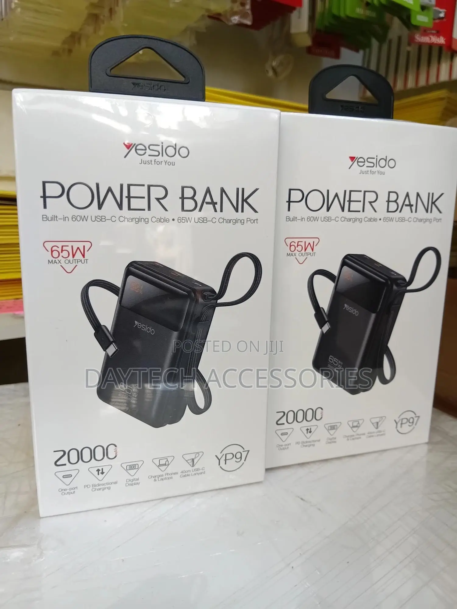 Yesido Yp97 20000mah Power Banks With 65w Fast Charging Capabilities.