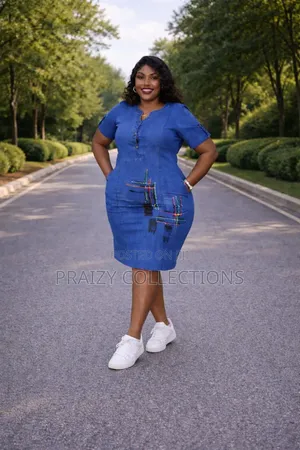 Denim Straight Dress With Good Fitting