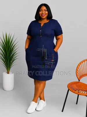 Denim Straight Dress With Good Fitting