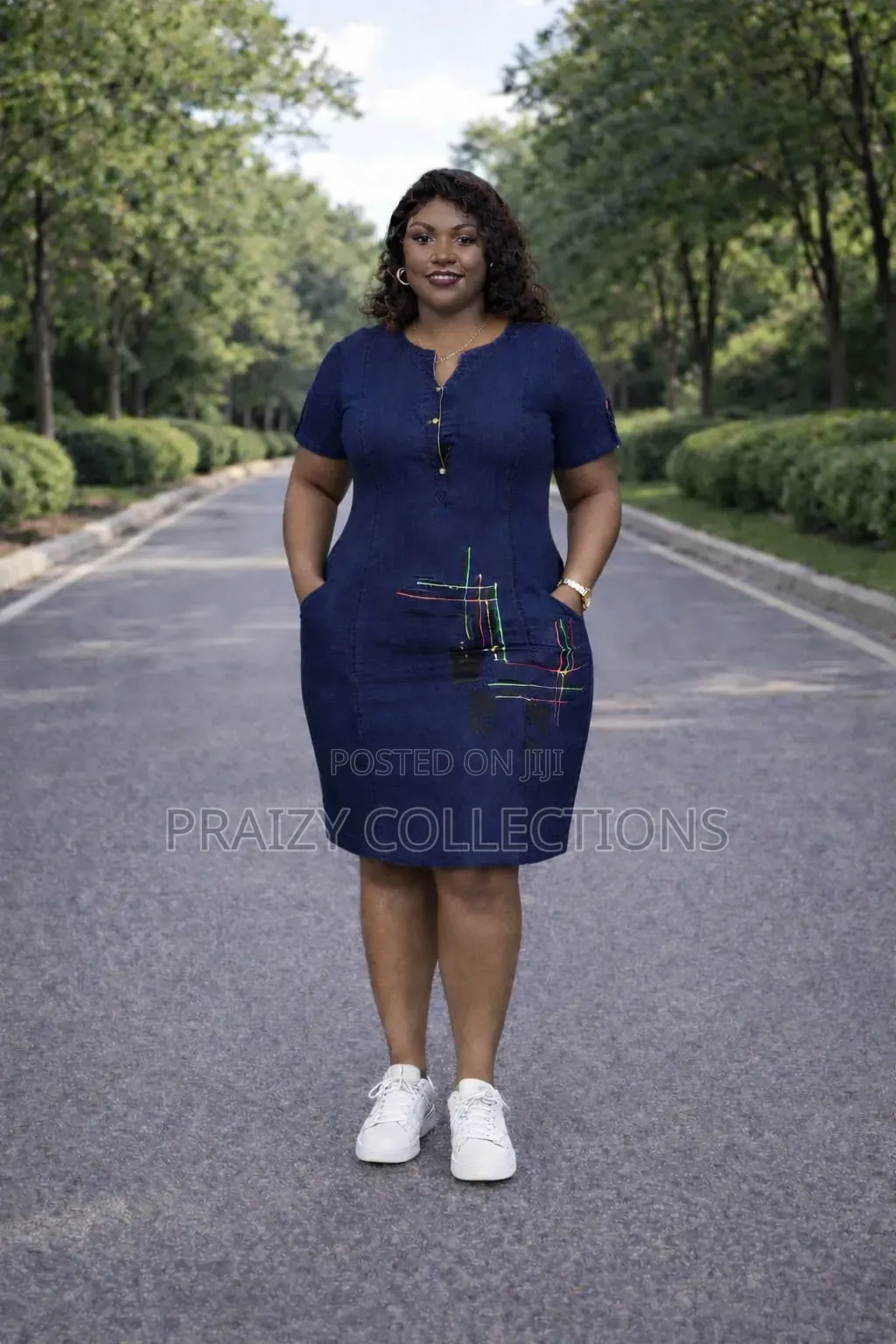 Denim Straight Dress With Good Fitting