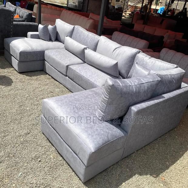 8 Seater Grey Corner Sofa Set