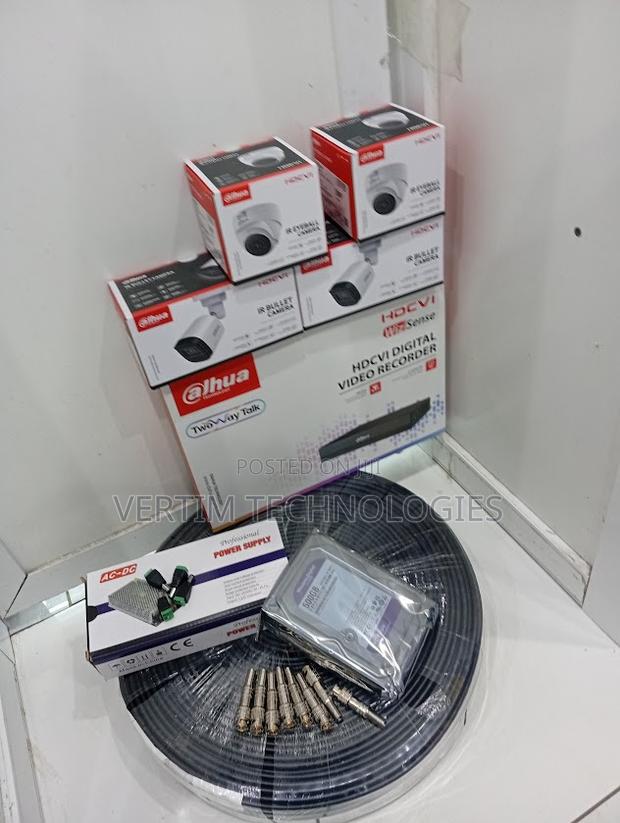 Set 4 Channel CCTV Camera Kit With 4 Cameras- Dahua