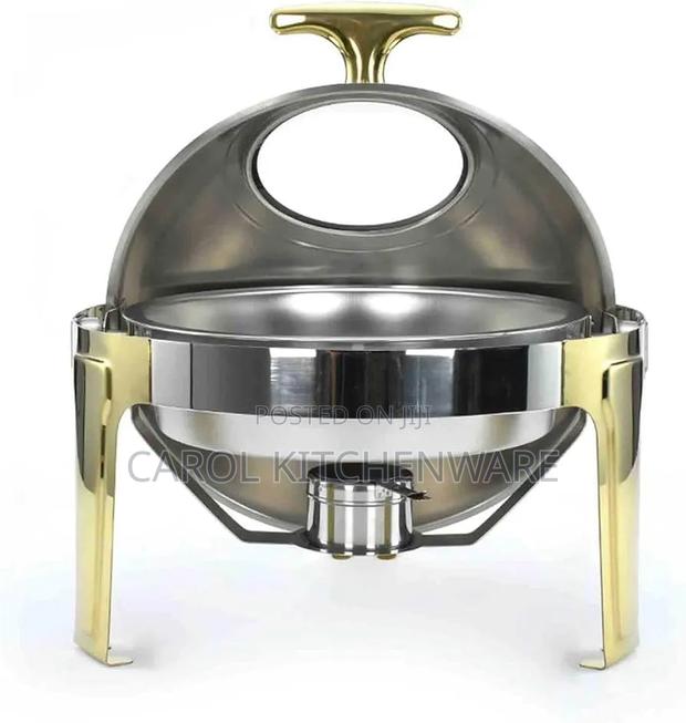 Round Roll Top Chaffing Dish / 6 LTR Roll Top Chaffing Dish
