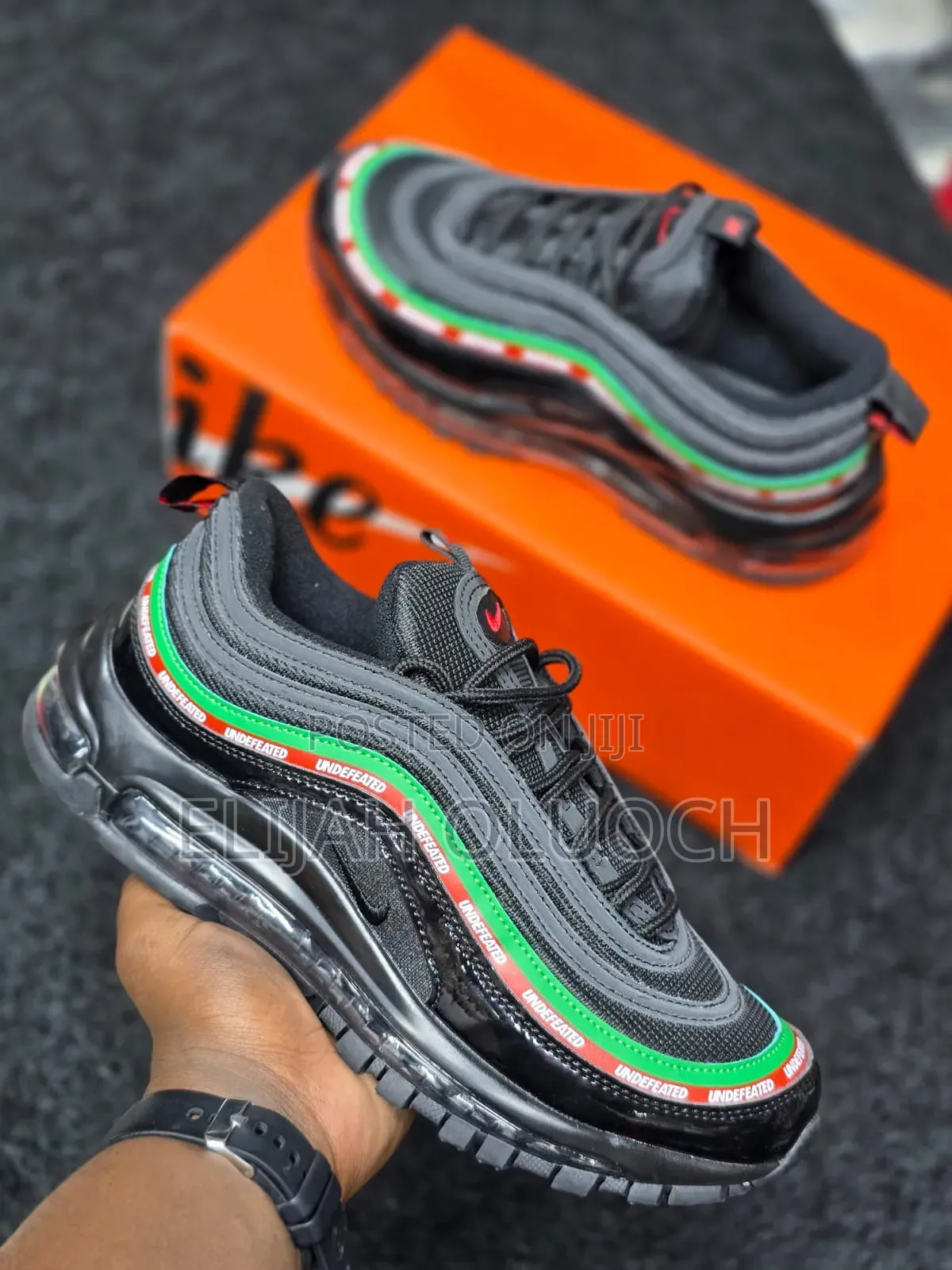 Nike Air Max 97 Undefeated Black Sneakers, Patent Leather