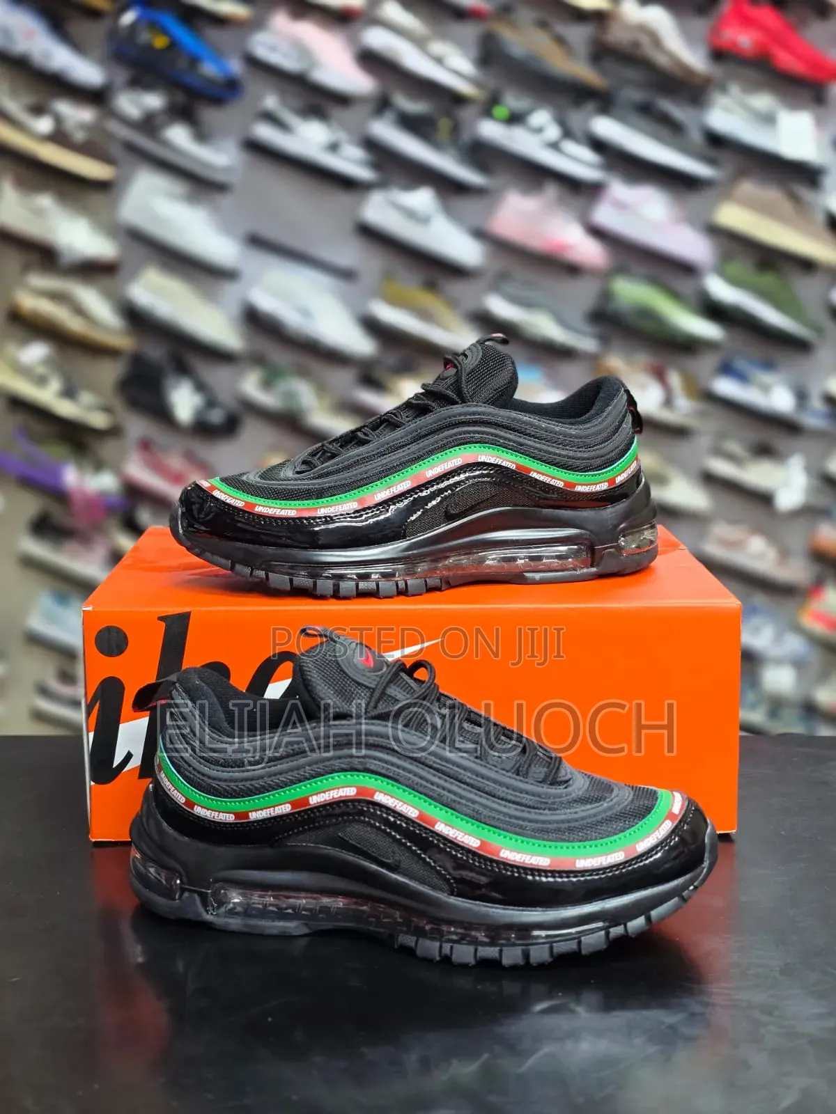 Nike Air Max 97 Undefeated Black Sneakers, Patent Leather