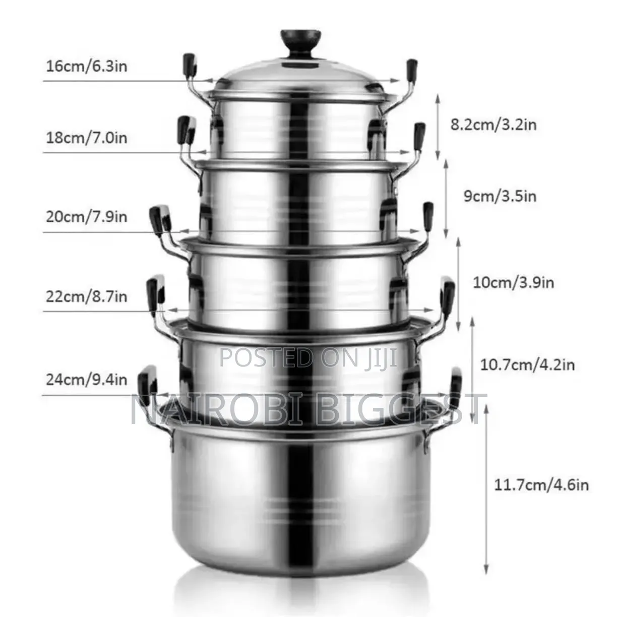 10 Pieces Stainless Steel Cooking Pots