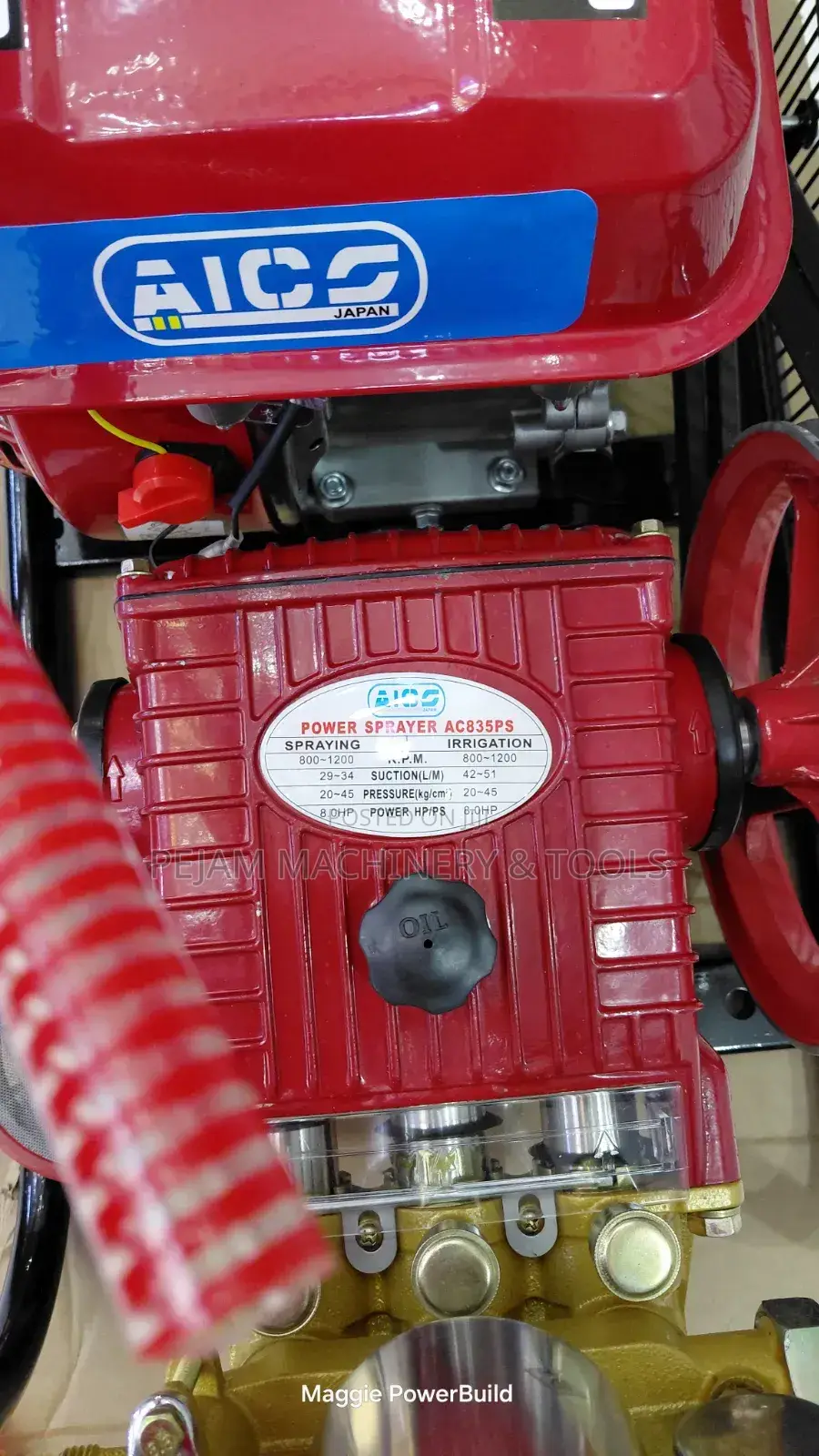Aico Japan Ac835ps 4 Stroke 8.5hp Trolley Sprayer With 50m Pipe