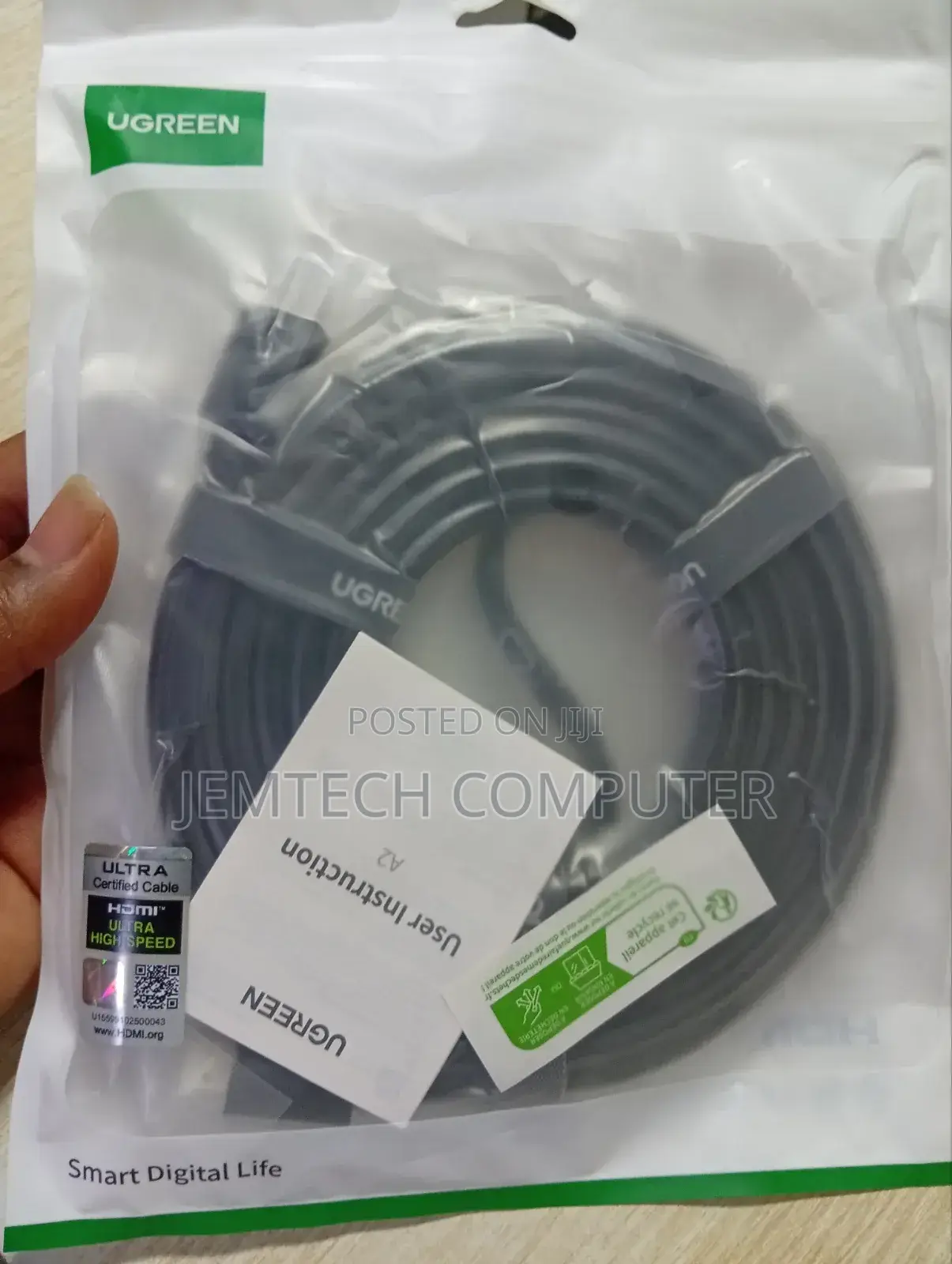 Ugreen Hdmi 2.1 Hdmi Cable Male to Male Braided 5m - Hd150