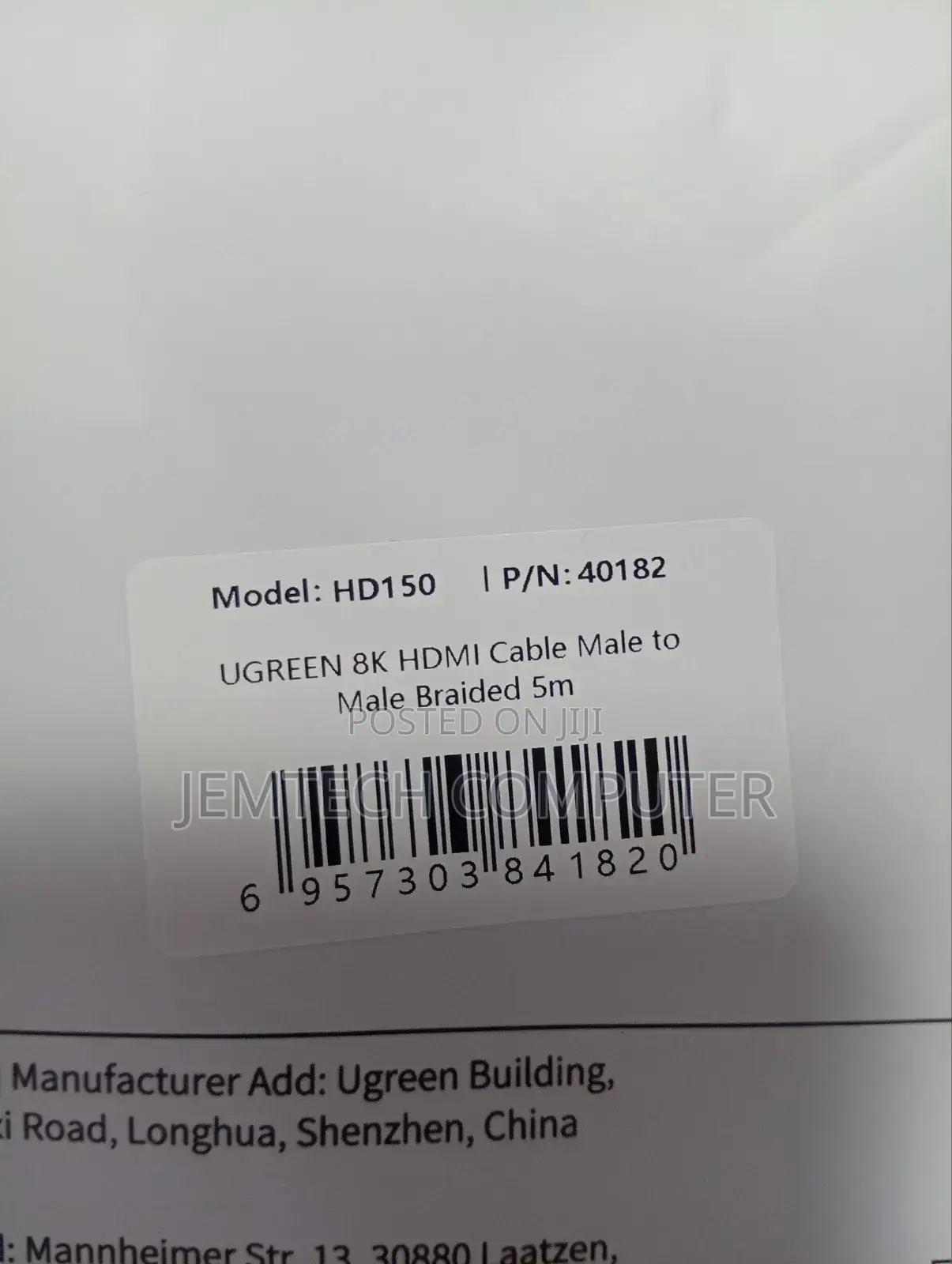 Ugreen Hdmi 2.1 Hdmi Cable Male to Male Braided 5m - Hd150