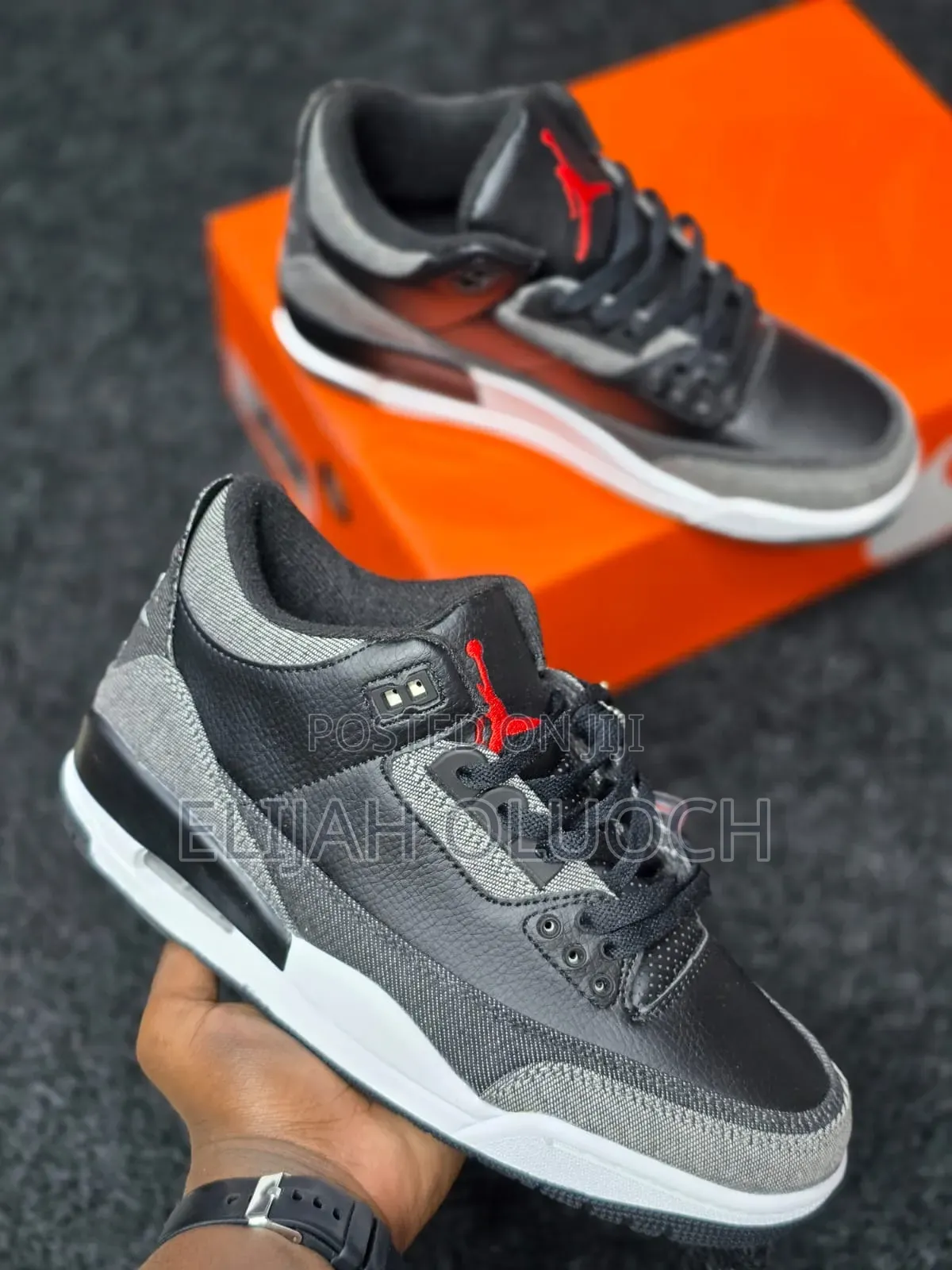 Levi's X Air Jordan 3 Retro Sp in the Black Denim Colorway.