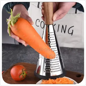 4 Sided Stainless Steel Kitchen Grater With Wooden Handle
