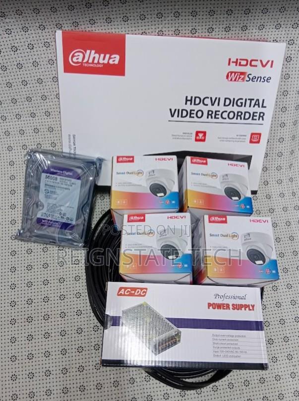 Dahua 4 CCTV Cameras Full Color(Smart Dual) Complete Kit
