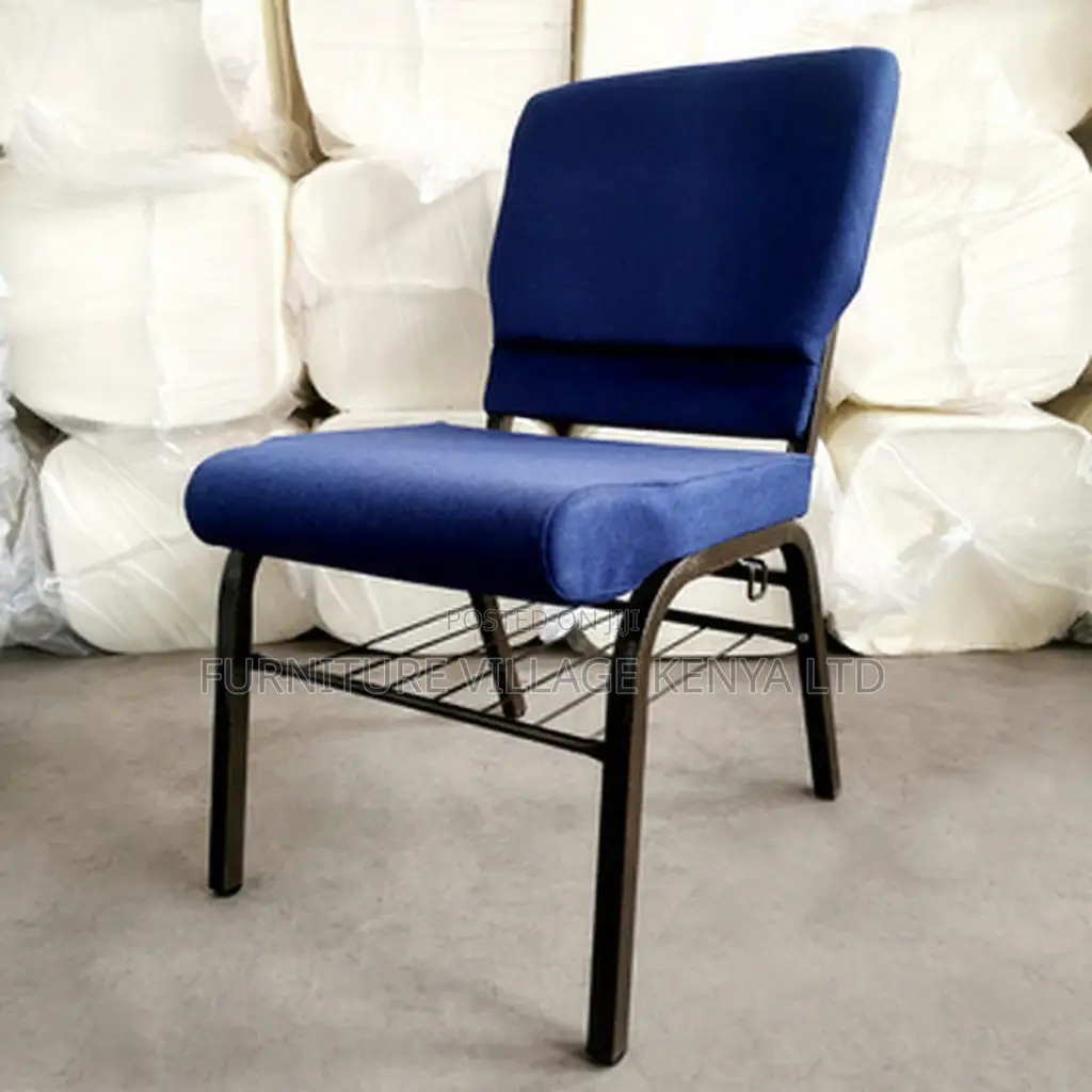 Armless Fabric Padded Church Chair