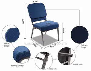 Armless Fabric Padded Church Chair