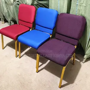 Armless Fabric Padded Church Chair