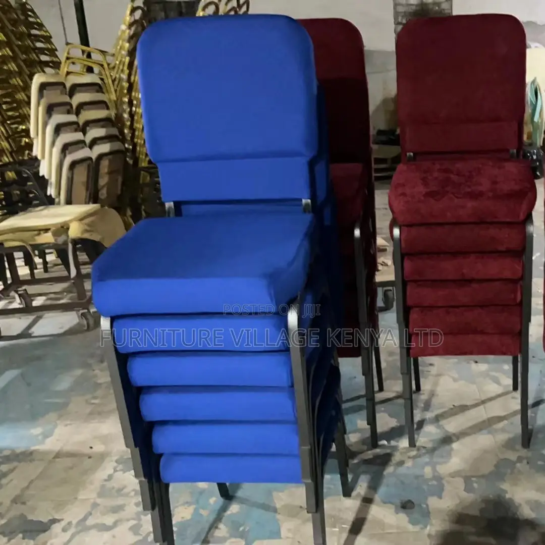 Armless Fabric Padded Church Chair