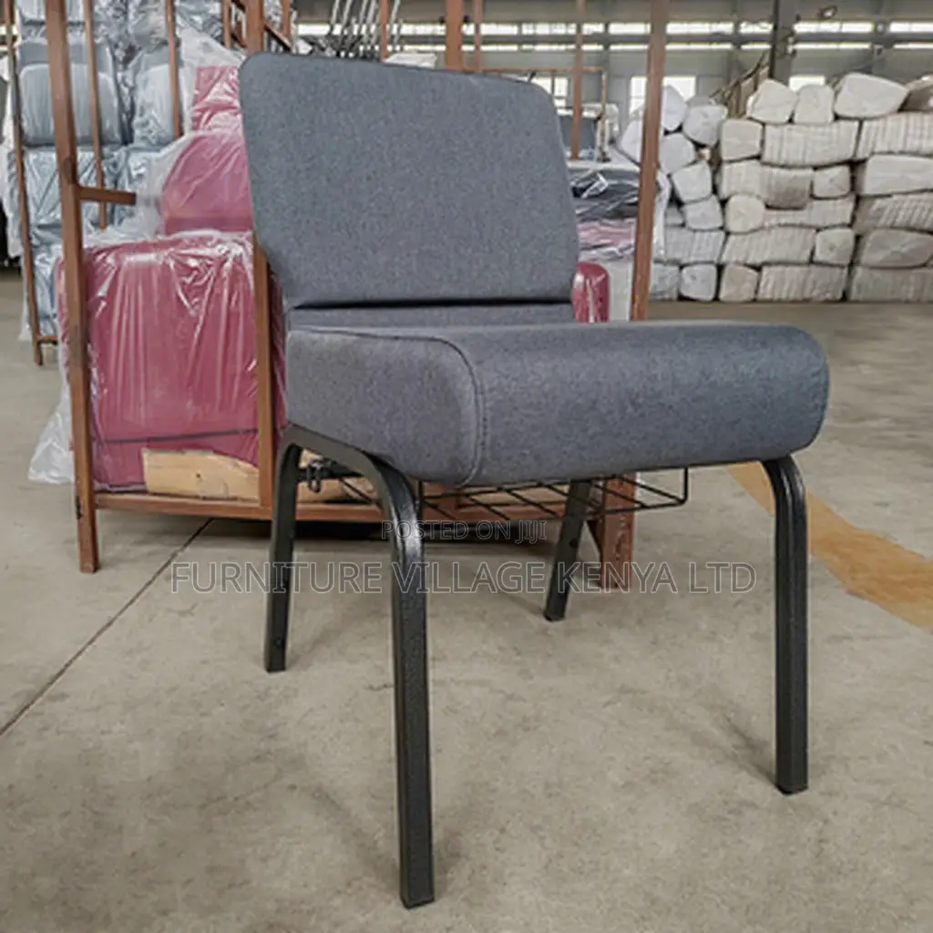 Armless Fabric Padded Church Chair