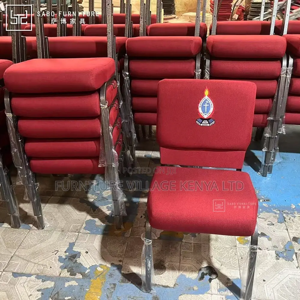 Armless Fabric Padded Church Chair
