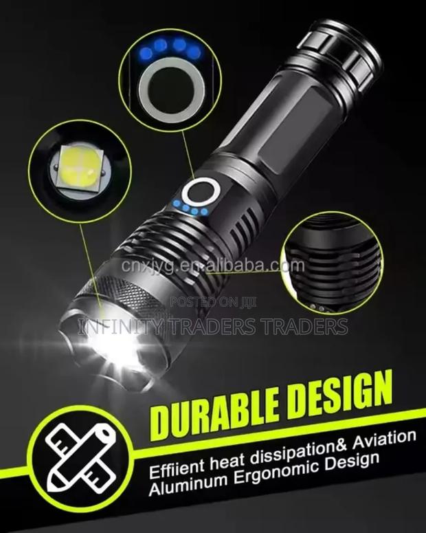Super Bright Rechargeable Zoom Heavy-duty Torch