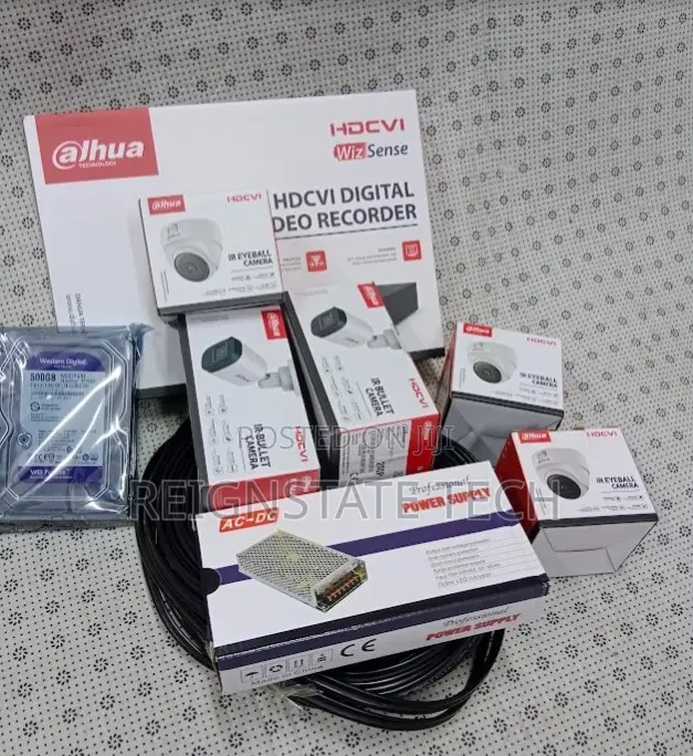 Dahua 4 CCTV Package Installation Full Kit 4 Cameras