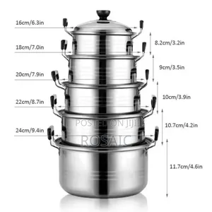 10 Pieces Stainless Steel Cooking Pots