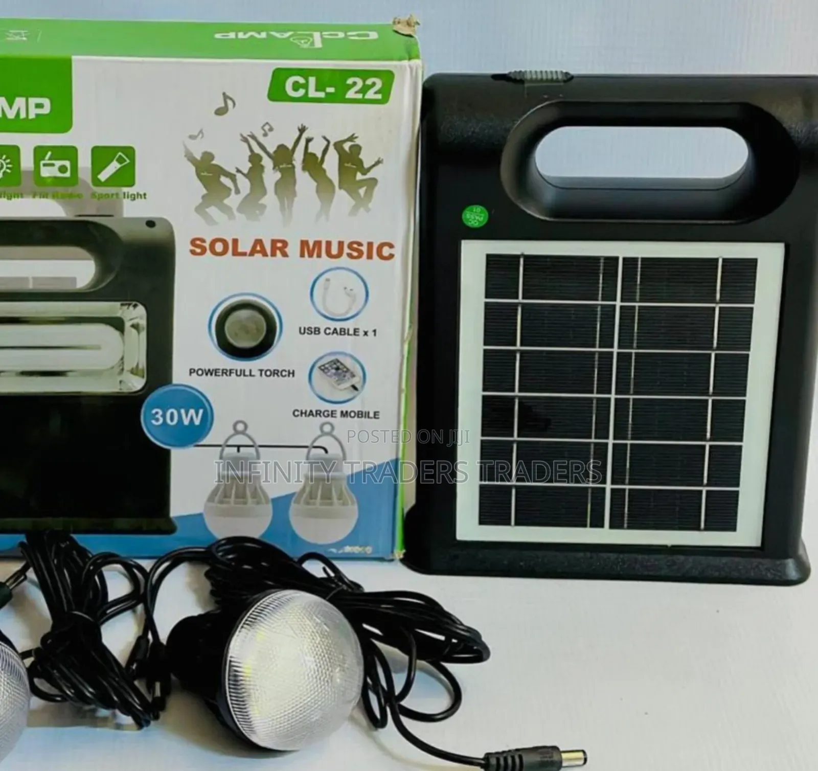 Cclamp Cl-22 Solar Emergency Lamp With 2 Bulbs
