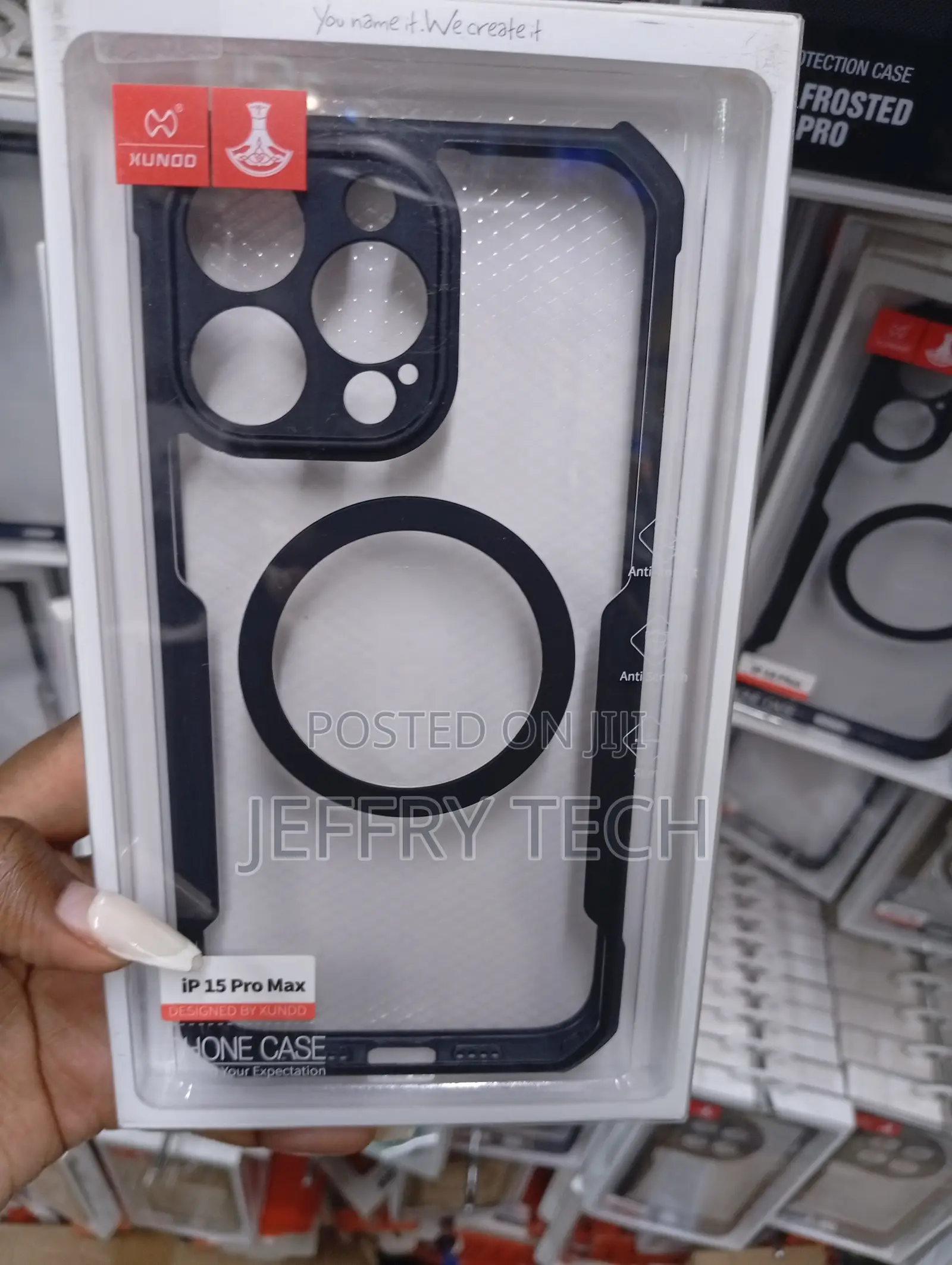 iPhone 15 Pro Max White Retail Box With Clear Front Window Cover