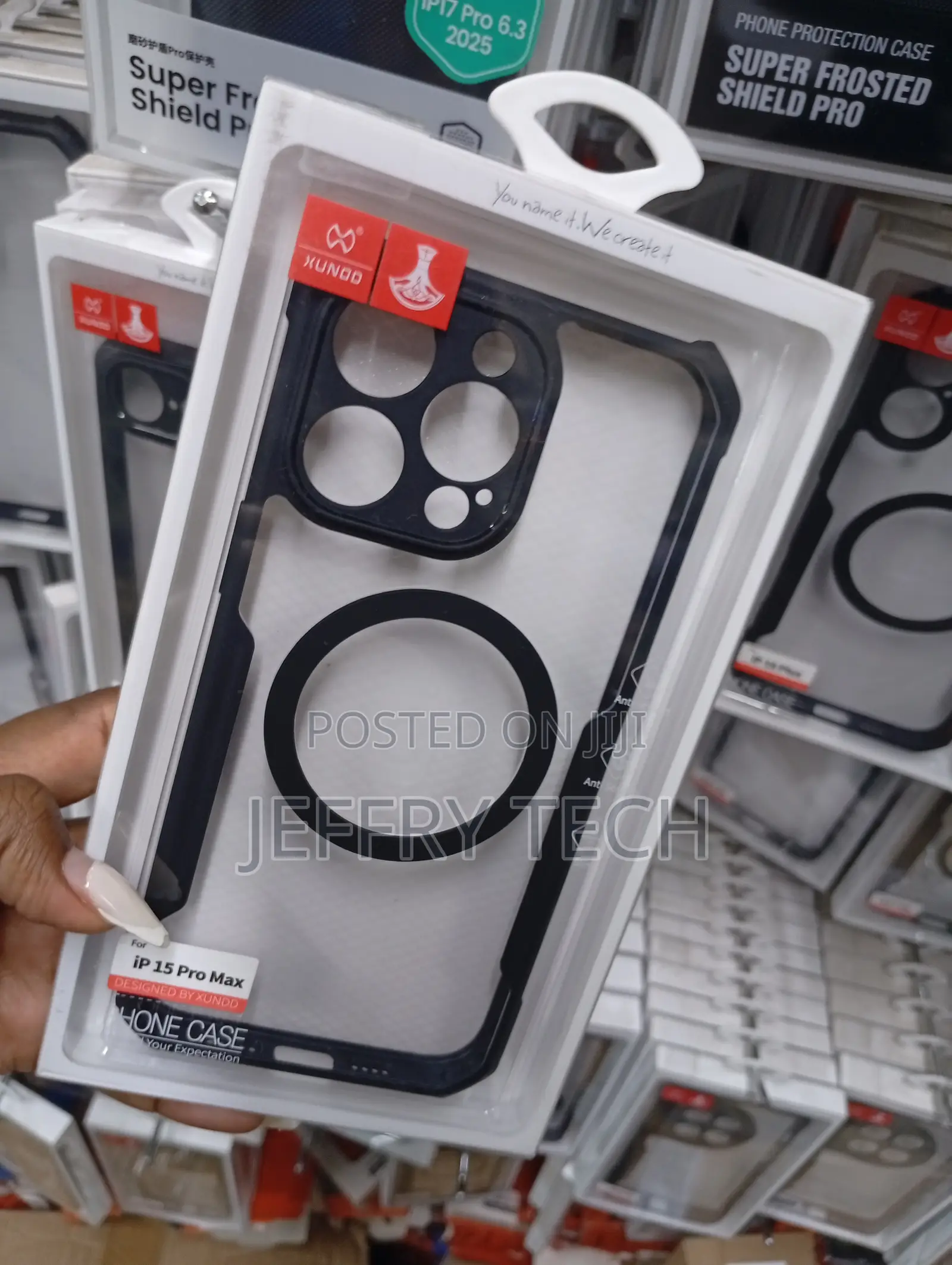 iPhone 15 Pro Max White Retail Box With Clear Front Window Cover