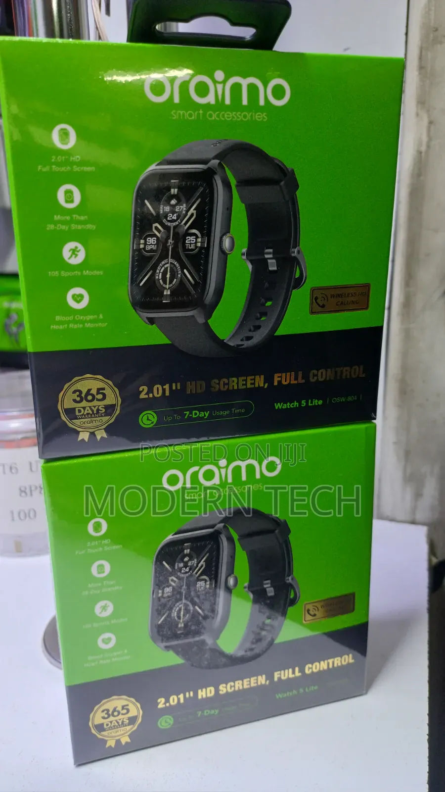 Oraimo Watch 5 Lite 2.01" Hd Ip68 Smart Watch