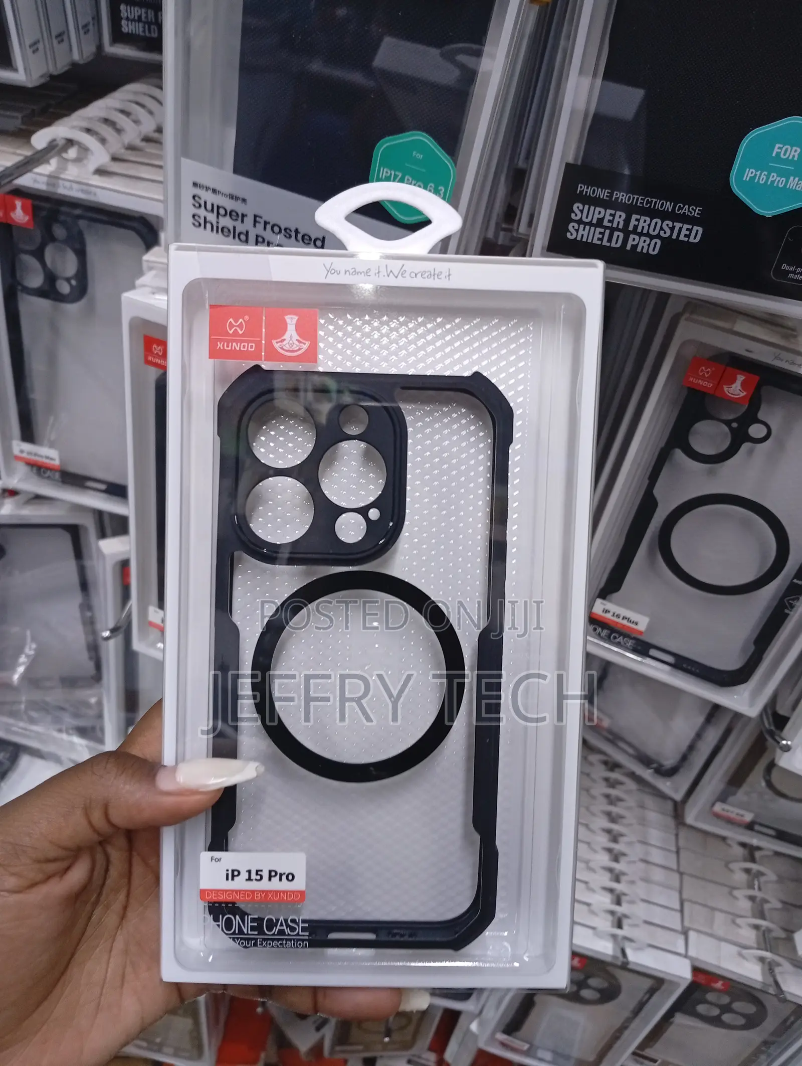 Xundd Super Shield Pro Phone Case Packaged for the iPhone 15 Pro.