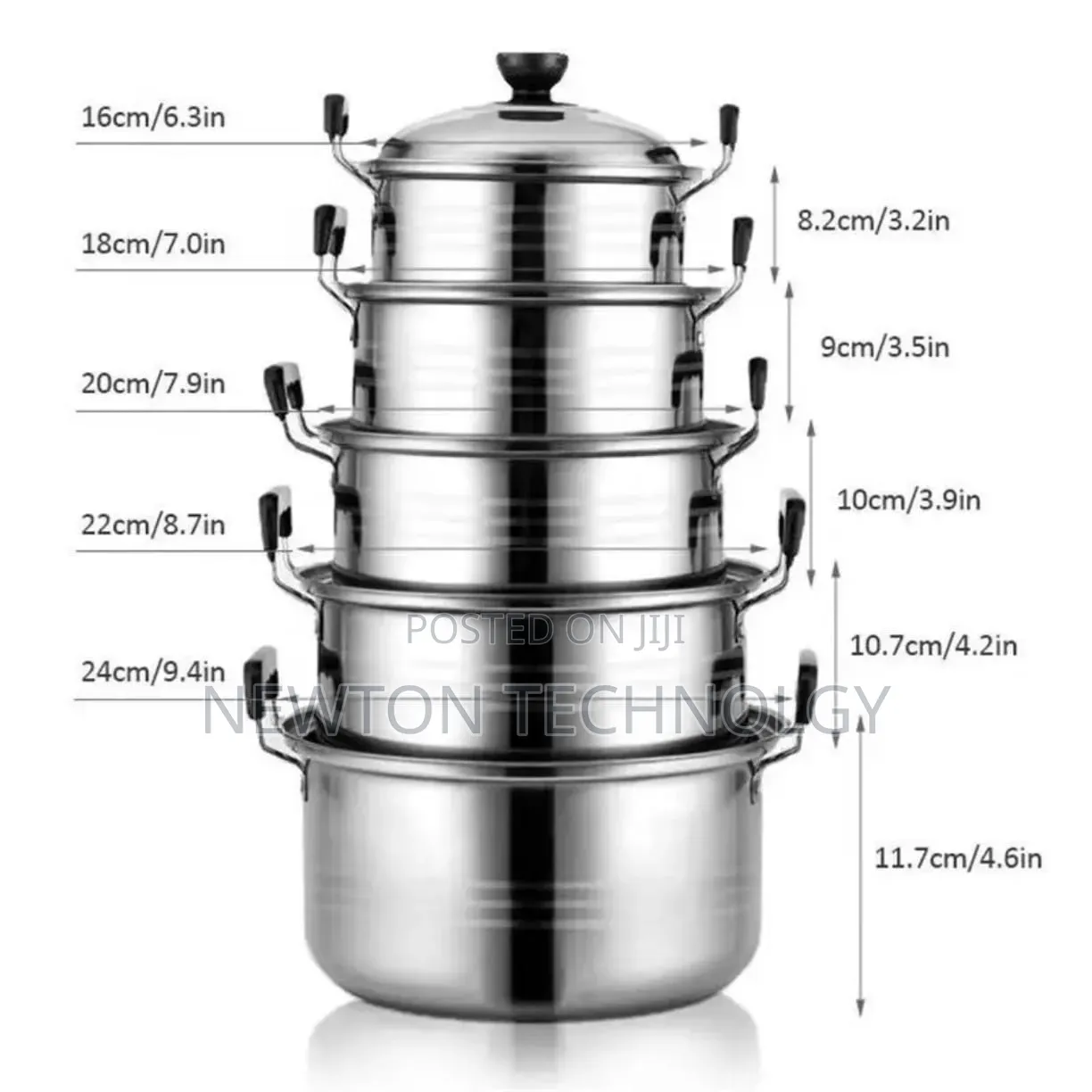 10 Pieces Stainless Steel Cooking Pots
