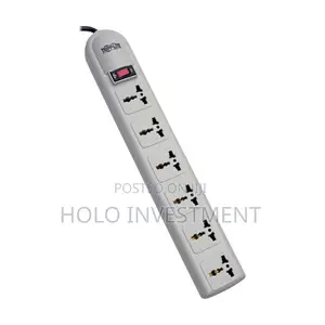6-Universal Outlet Surge Protector, 1.8m Cord, British Plug, 750 J