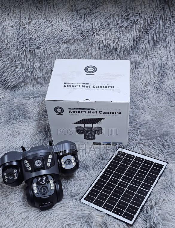 Wifi Solar CCTV Outdoor Wifi Solar Powered 3-Lens Surveillance CCTV